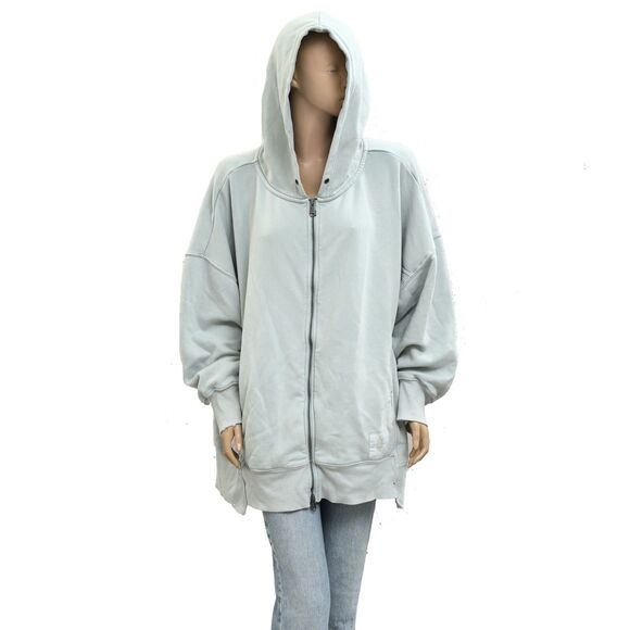 Free People FP Movement Hoodie Jacket Top Zip-up Oversized Cotton